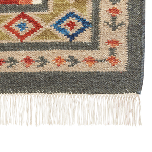 Tappeto in lana multicolore 80 x 300 cm Tappeto Kilim intrecciato a mano Design orientale rustico