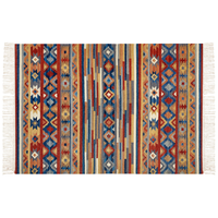 Tappeto di lana multicolore kilim a mano motivo etnico 160 x 230 cm soggiorno camera da letto