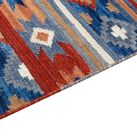Tappeto di lana multicolore kilim a mano motivo etnico 160 x 230 cm soggiorno camera da letto