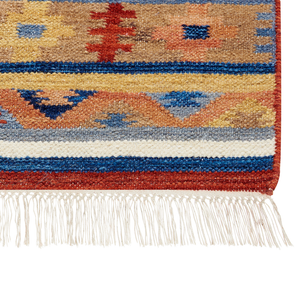 Tappeto di lana multicolore kilim a mano motivo etnico 160 x 230 cm soggiorno camera da letto