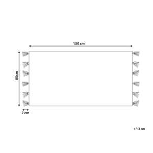 Tappeto Kilim multicolore in lana e cotone 80 x 150 cm Fatto a mano con motivo patchwork boho con frange