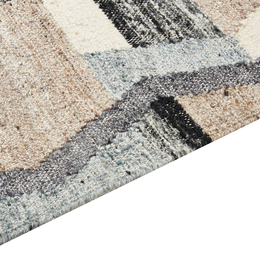 Tappeto Kilim multicolore in lana e cotone 200 x 300 cm Fatto a mano con motivo patchwork boho con frange