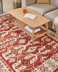 Tappeto Kilim multicolore in lana e cotone 160 x 230 cm Fatto a mano con motivo patchwork Boho e frange.