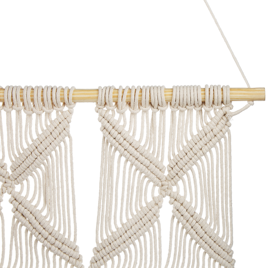 Decorazione da parete Decorazione da appendere in cotone beige e blu Soggiorno in stile rustico Boho