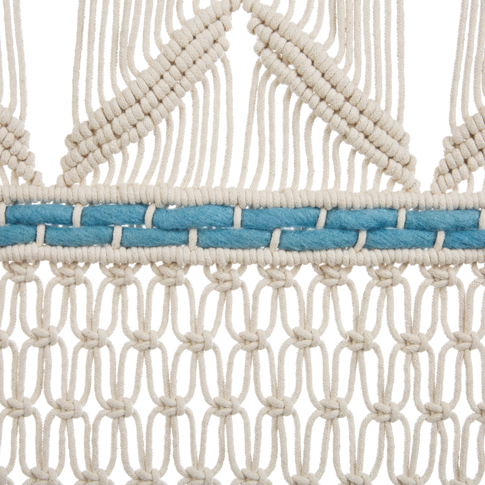 Decorazione da parete Decorazione da appendere in cotone beige e blu Soggiorno in stile rustico Boho