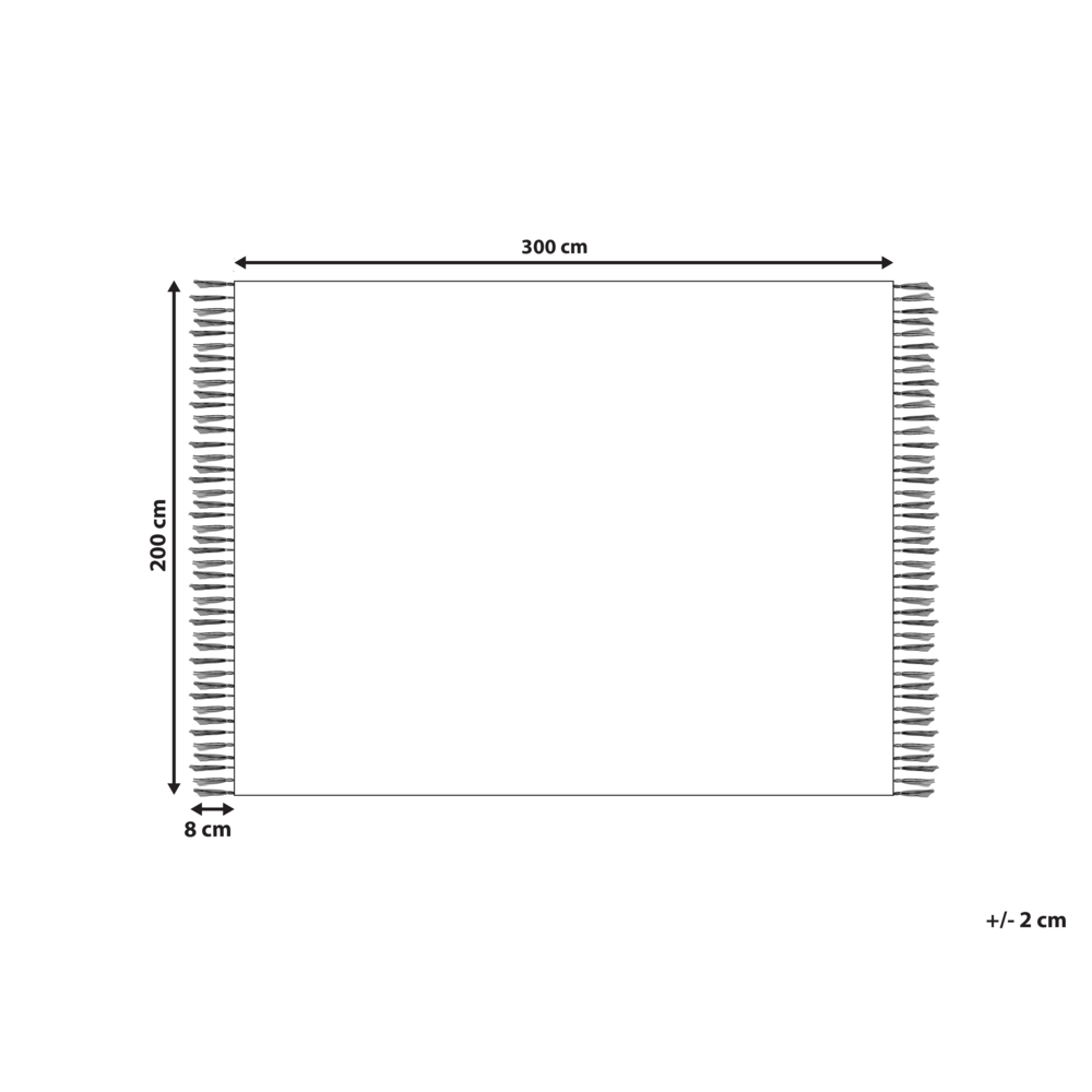 Tappeto Kilim multicolore in lana e cotone 200 x 300 cm Fatto a mano con motivo Boho e frange