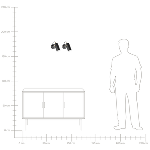 Set di 2 lampade in metallo nero 17 cm faretto paralume orientabile industriale home office