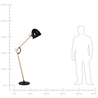 Lampada da Terra Colore Nero Metallo 175 cm Orientabile Industriale