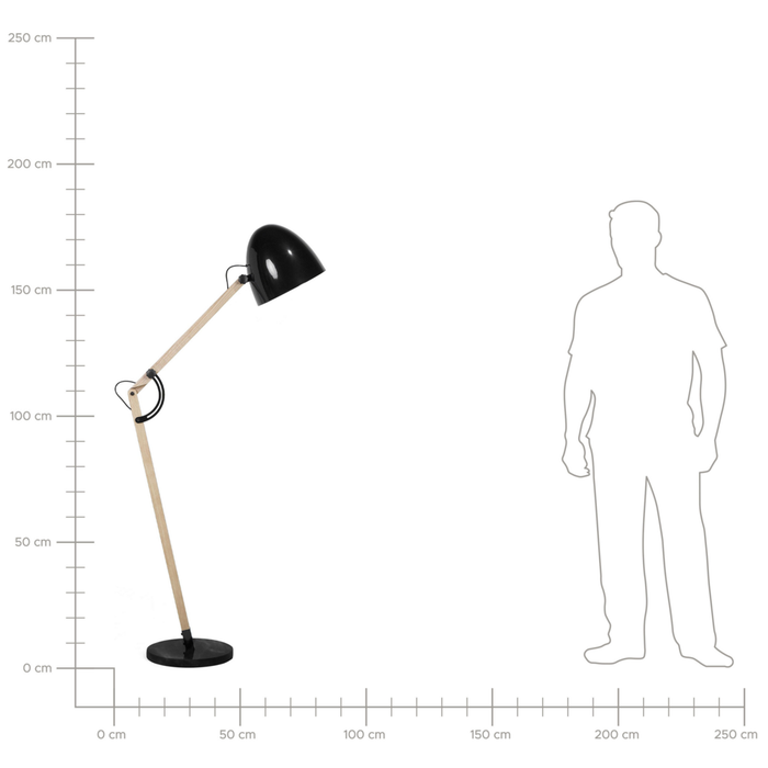 Lampada da Terra Colore Nero Metallo 175 cm Orientabile Industriale