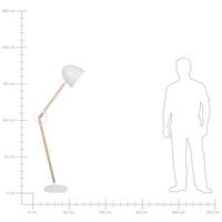 Lampada da Terra Colore Bianco Metallo 175 cm Orientabile Industriale