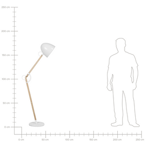 Lampada da Terra Colore Bianco Metallo 175 cm Orientabile Industriale