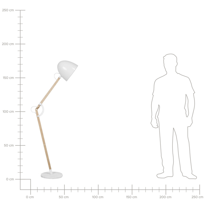 Lampada da Terra Colore Bianco Metallo 175 cm Orientabile Industriale