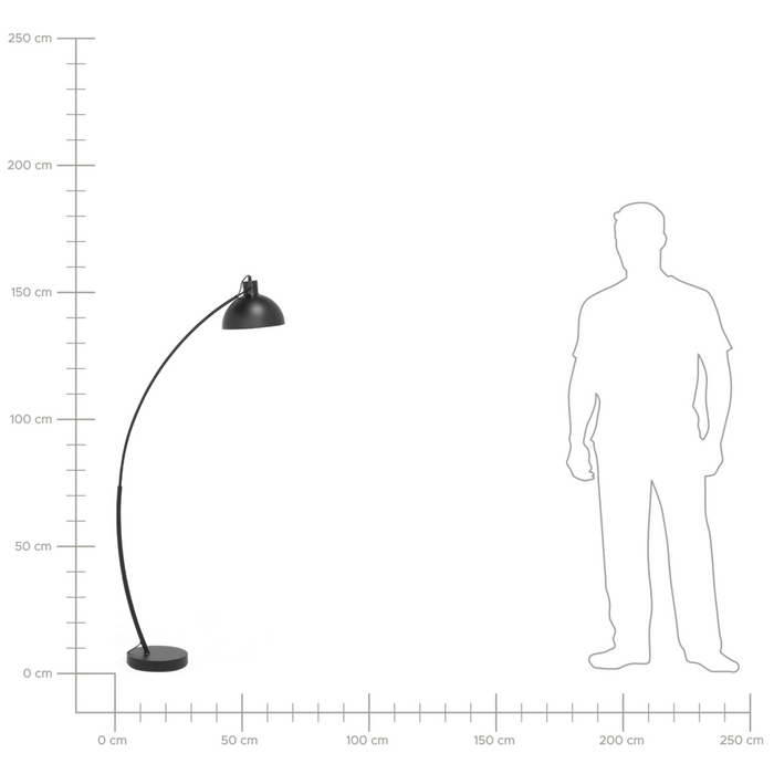 Lampada da Terra Colore Nero Metallo 155 cm Paralume Orientabile Industriale