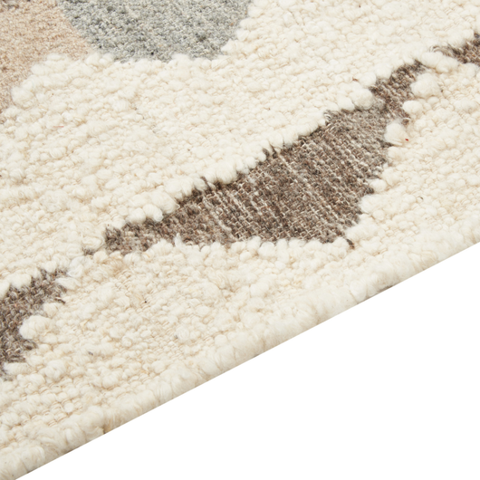 Tappeto in lana multicolore fatto a mano con motivo a spina di pesce 160 x 230 cm soggiorno camera da letto