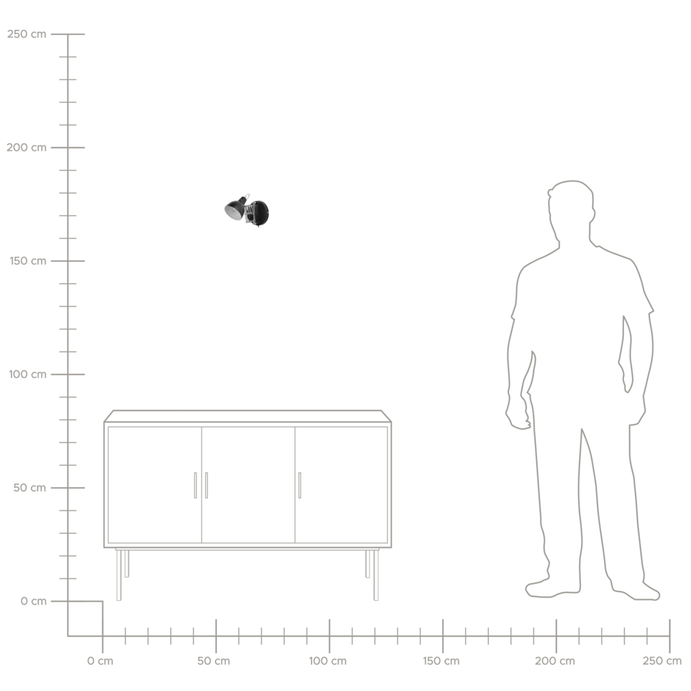 Set di 2 lampade da parete applique estensibili metallo nero 33 cm orientabile industriale