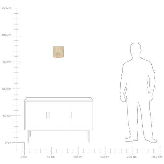 Lampada da parete in rattan naturale con paralume in stile boho soggiorno camera da letto