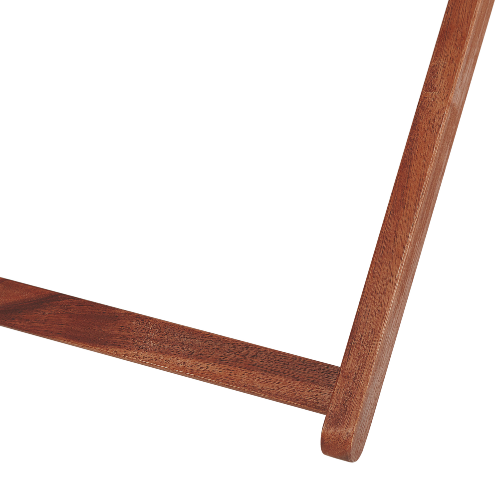 Sdraio da Giardino in Legno D'acacia Chiaro con 2 Federe in Tessuto Bianco reclinabile pieghevole struttura in legno di acacia