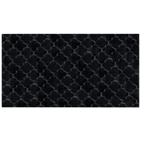 Tappeto in pelle sintetica di coniglio nera 80 x 150 cm motivo a rete soggiorno camera da letto