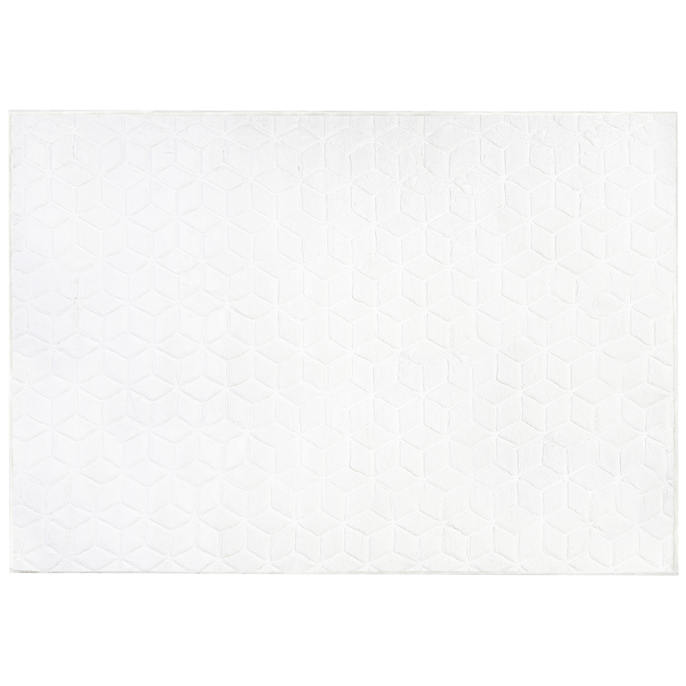 Tappeto in finta pelliccia di coniglio bianco Pelliccia artificiale di poliestere 160 x 230 cm Tappeto morbido Shaggy ad alto pelo