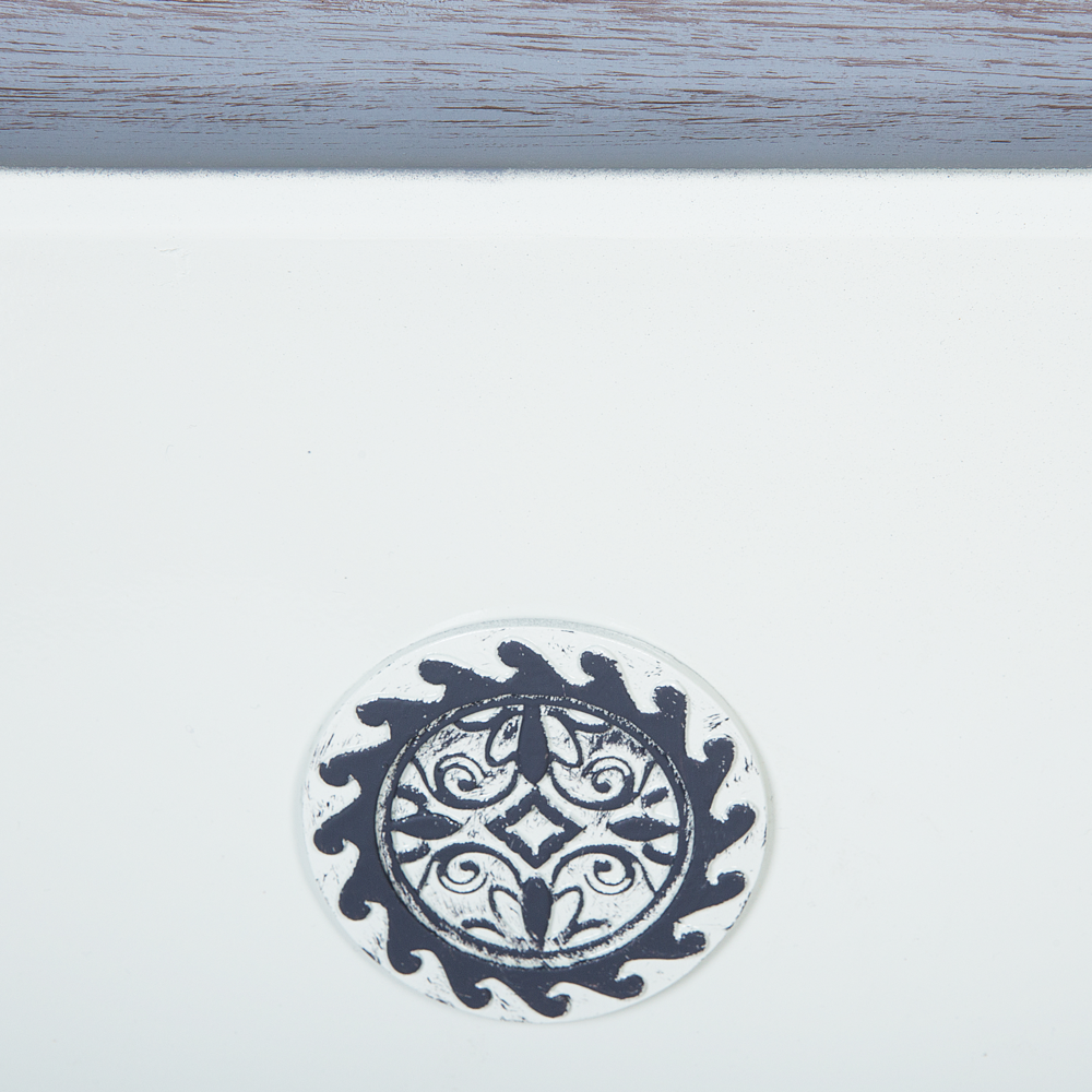 Set di 2 vasi in pietra bianca resistente ai raggi UV 32 x 32 x 31 cm ideale per interni ed esterni