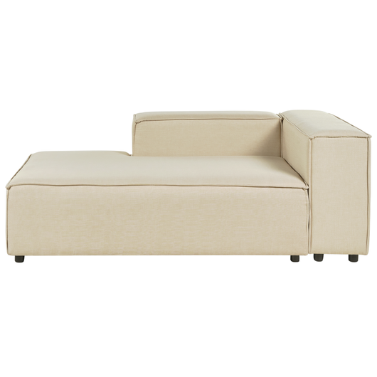 Chaise longue lato destro in rivestimento di lino di poliestere beige soggiorno stile moderno