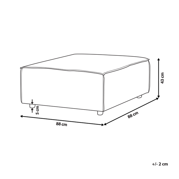 Poggiapiedi quadrato con rivestimento in lino di poliestere beige soggiorno salotto