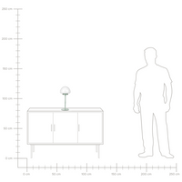Lampada da tavolo con base in metallo verde e paralume in vetro, in stile minimalista, per la casa e l'ufficio.
