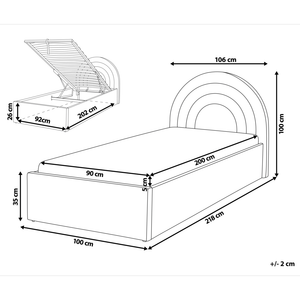 Letto con Contenitore in Velluto Rosa, Misura Singola 90 x 200 cm , Design Minimalista Retro con Testiera a Mezza Luna e Contenitore