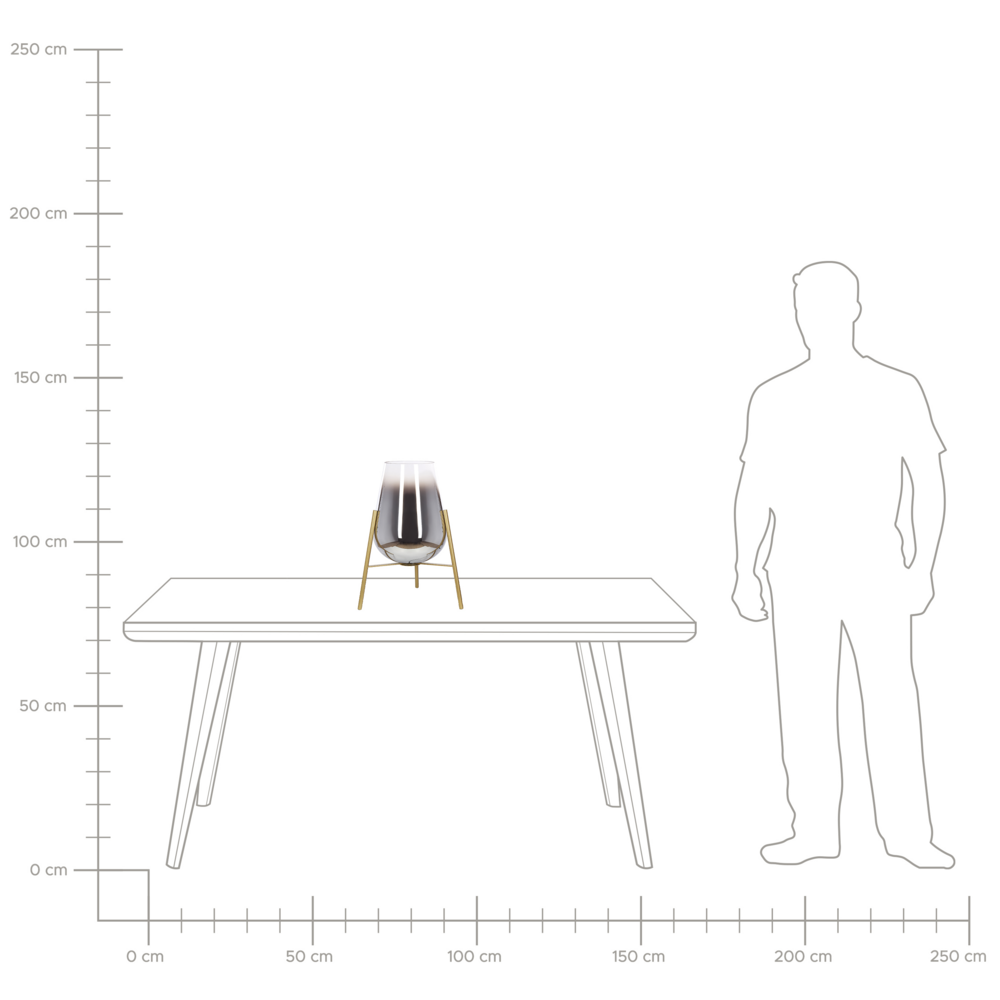 Lampada da tavolo in acciaio e vetro color oro 44 cm moderna soggiorno camera da letto