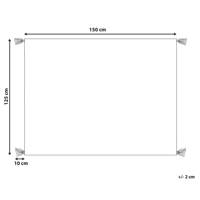 Plaid bianco e grigio in cotone copriletto a righe con cavalli 125 x 150 cm divano soggiorno camera da letto