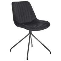 Set di 2 sedie da pranzo imbottite in velluto nero Sedia da sala da pranzo per interni con gambe in acciaio Decor