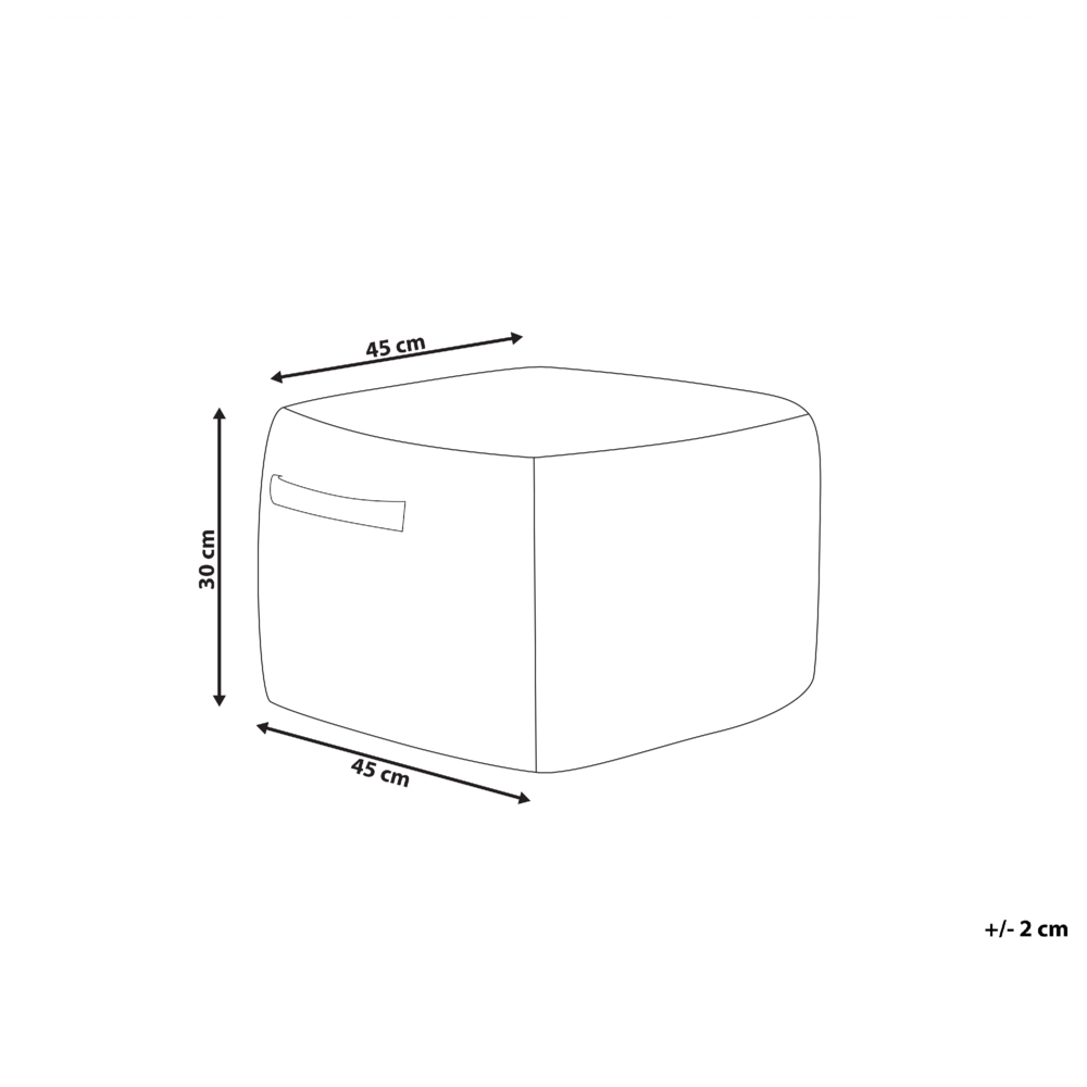 Pouf in juta naturale nero 45 x 45 cm pouf imbottitura in EPS maniglie accessorio boho