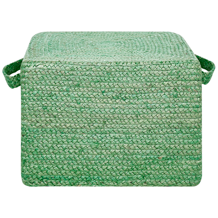 Pouf in juta naturale beige 45 x 45 cm pouf imbottitura in EPS maniglie accessorio boho