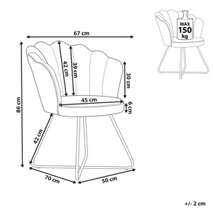 Sedia senza braccioli Rivestimento in velluto grigio Schienale a conchiglia Design classico vintage Struttura in metallo nero