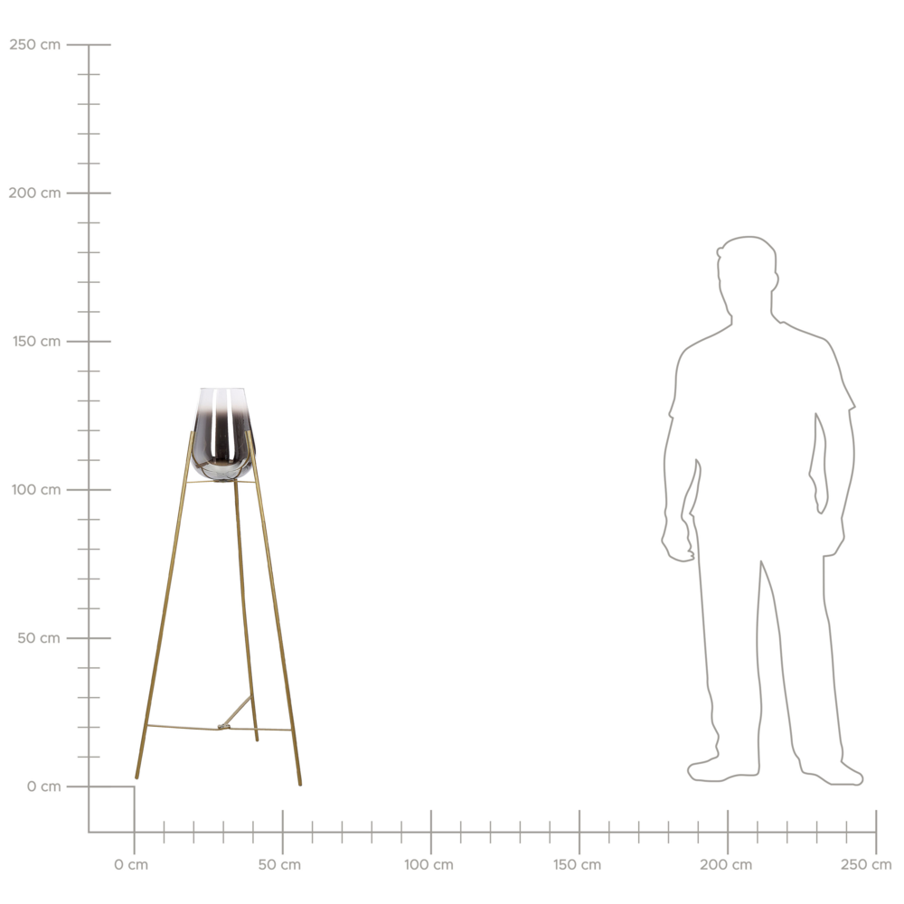 Lampada da terra in metallo con plafoniera vetro dorato 133 cm camera da letto soggiorno moderno contemporaneo