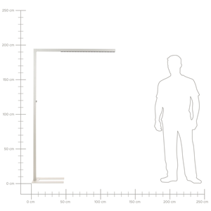 Lampada LED da terra in alluminio argento 194 cm Altezza Manopola Interruttore Dimmerabile Illuminazione moderna Casa Ufficio