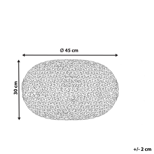 Pouf rotondo in iuta EPS con perline 45 x 45 x 30 cm nero ottoman in stile boho accessorio per la casa