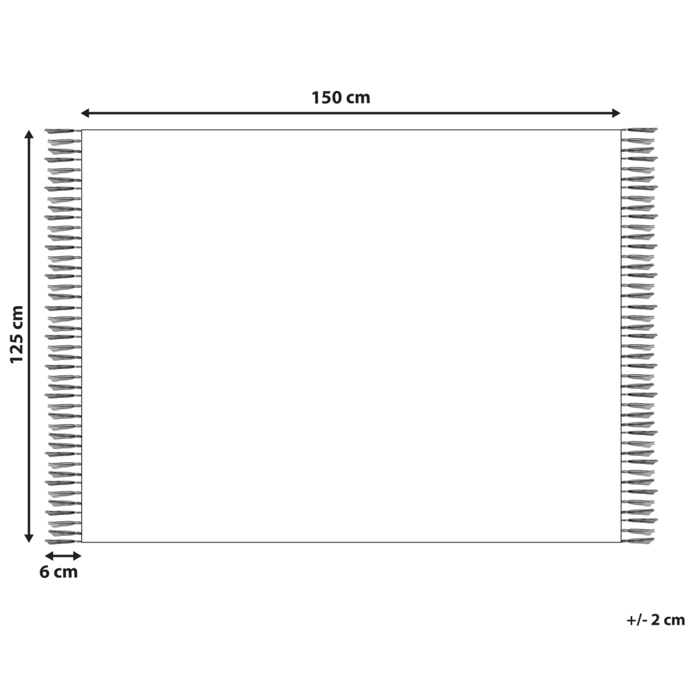 Coperta plaid con frange cotone taupe fatta a mano 125 x 150 cm stile boho camera da letto soggiorno