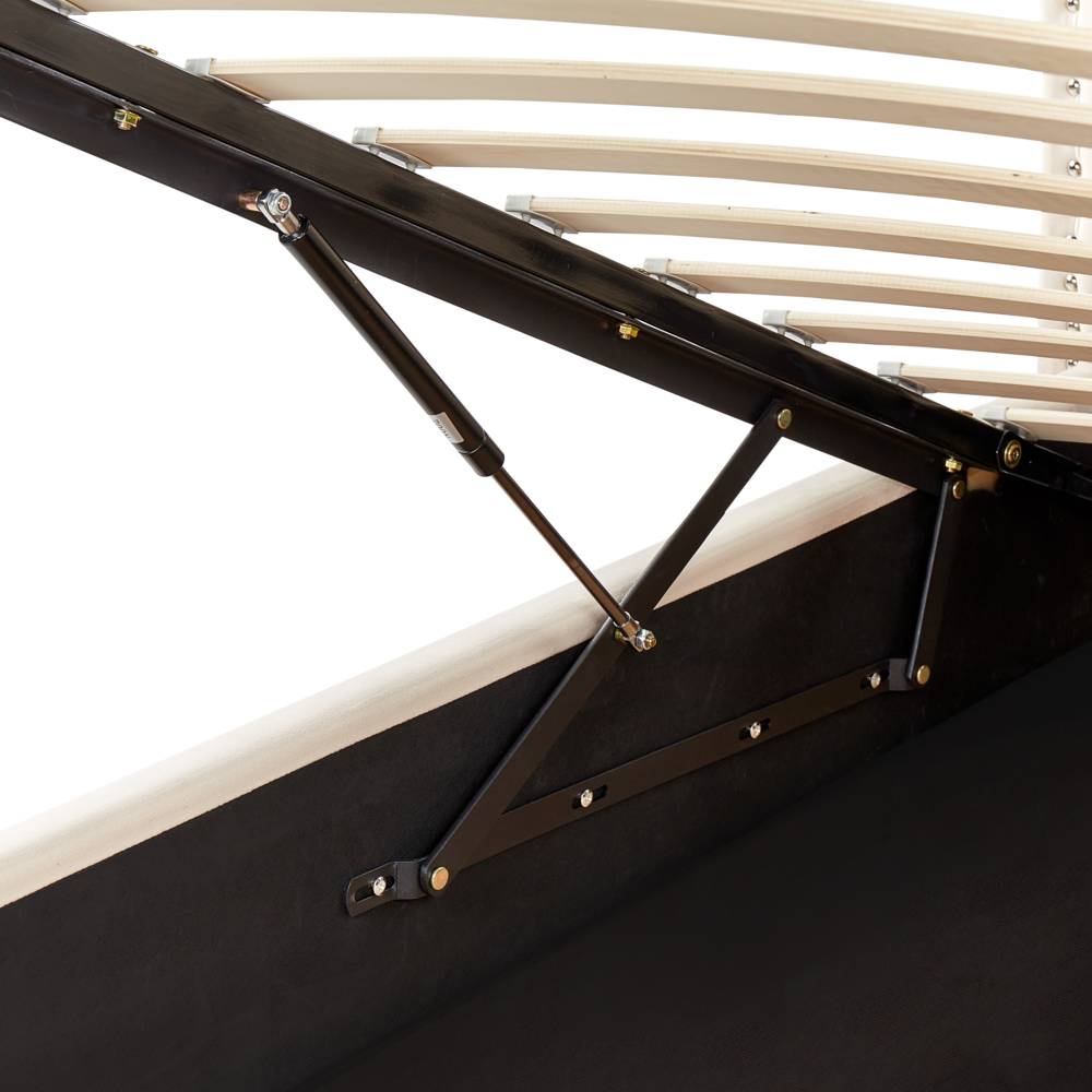 Letto singolo con contenitore in velluto beige 90 x 200 cm camera da letto cameretta elegante glamour