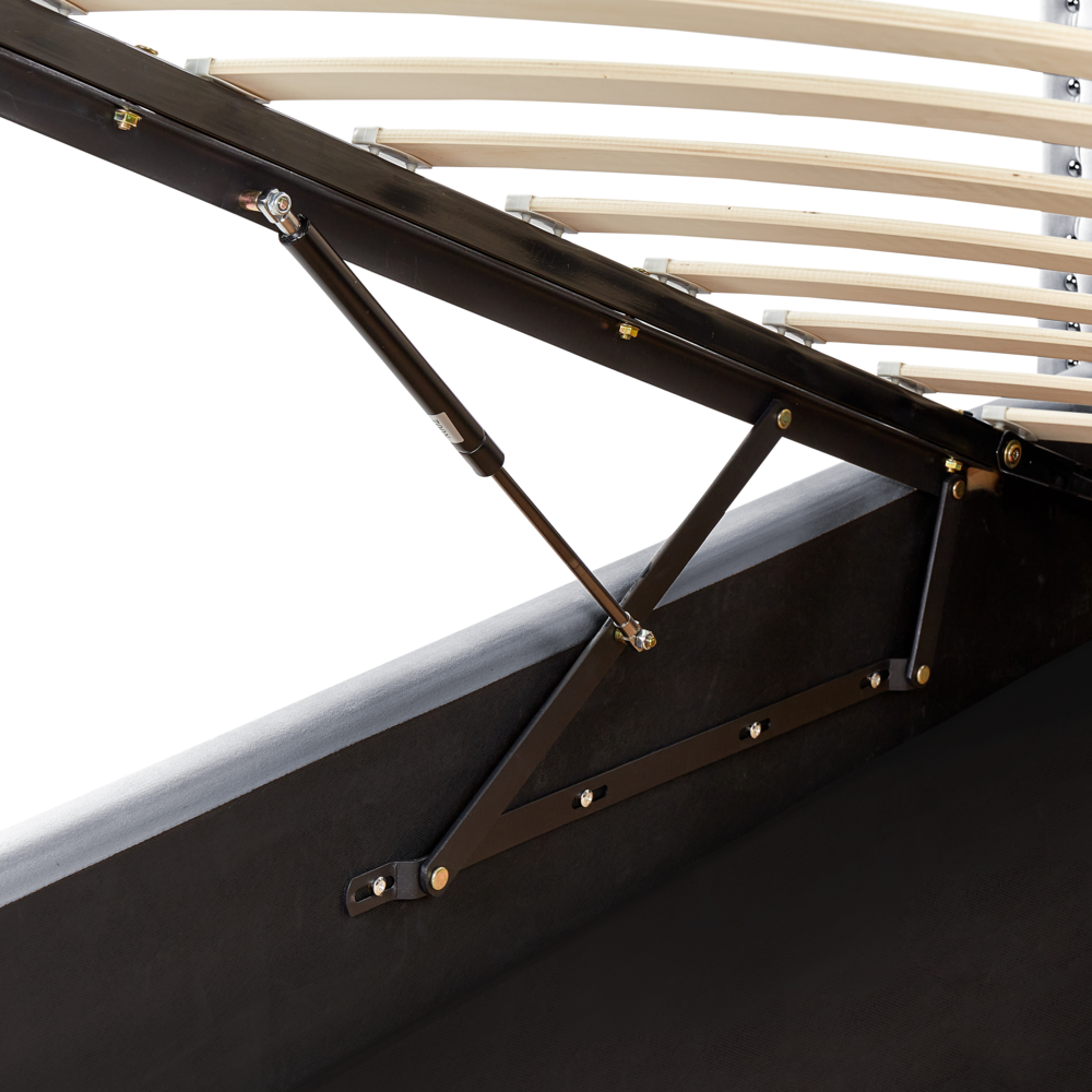 Letto singolo con contenitore in velluto grigio 90 x 200 cm camera da letto cameretta elegante glamour