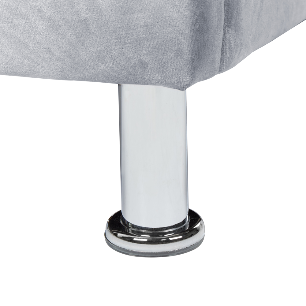 Letto singolo con contenitore in velluto grigio 90 x 200 cm camera da letto cameretta elegante glamour