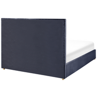 Letto con rete in velluto nero  dorato 180 x 200 cm cassetti contenitori