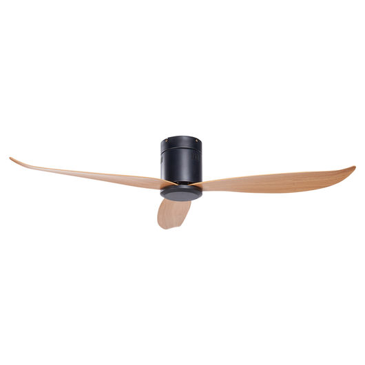 Ventilatore da soffitto con telecomando nero effetto legno stile moderno soggiorno camera da letto