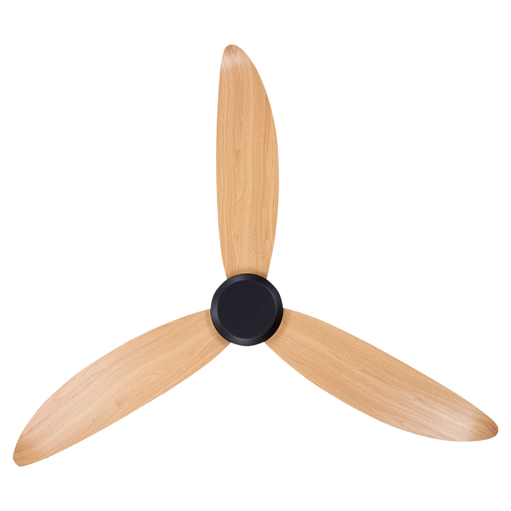 Ventilatore da soffitto con telecomando nero effetto legno stile moderno soggiorno camera da letto