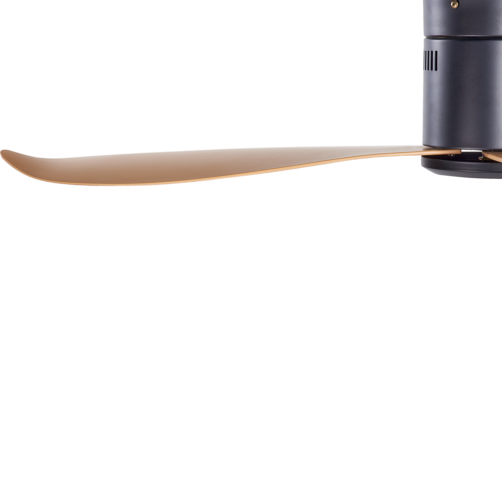 Ventilatore da soffitto con telecomando nero effetto legno stile moderno soggiorno camera da letto