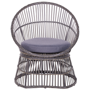 Set di bistrot tavolo e 2 sedie in rattan e vetro temperato tortora balcone terrazzo giardino esterno