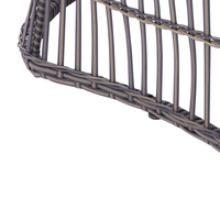 Set di bistrot tavolo e 2 sedie in rattan e vetro temperato tortora balcone terrazzo giardino esterno