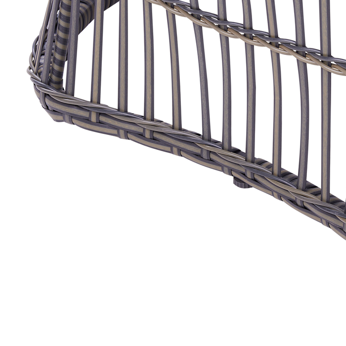 Set di bistrot tavolo e 2 sedie in rattan e vetro temperato tortora balcone terrazzo giardino esterno