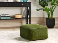 Moderno Pouf Intrecciato da Salotto 50 x 30 cm Motivo Verde Scuro