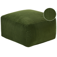 Moderno Pouf Intrecciato da Salotto 50 x 30 cm Motivo Verde Scuro